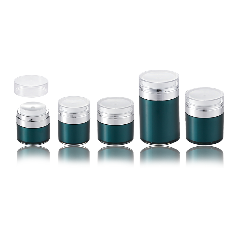 HS-016C Airless acrylcontainer 15g 30g 50g 100g Wit Zwart Plastic Cosmetische Zalfpotje